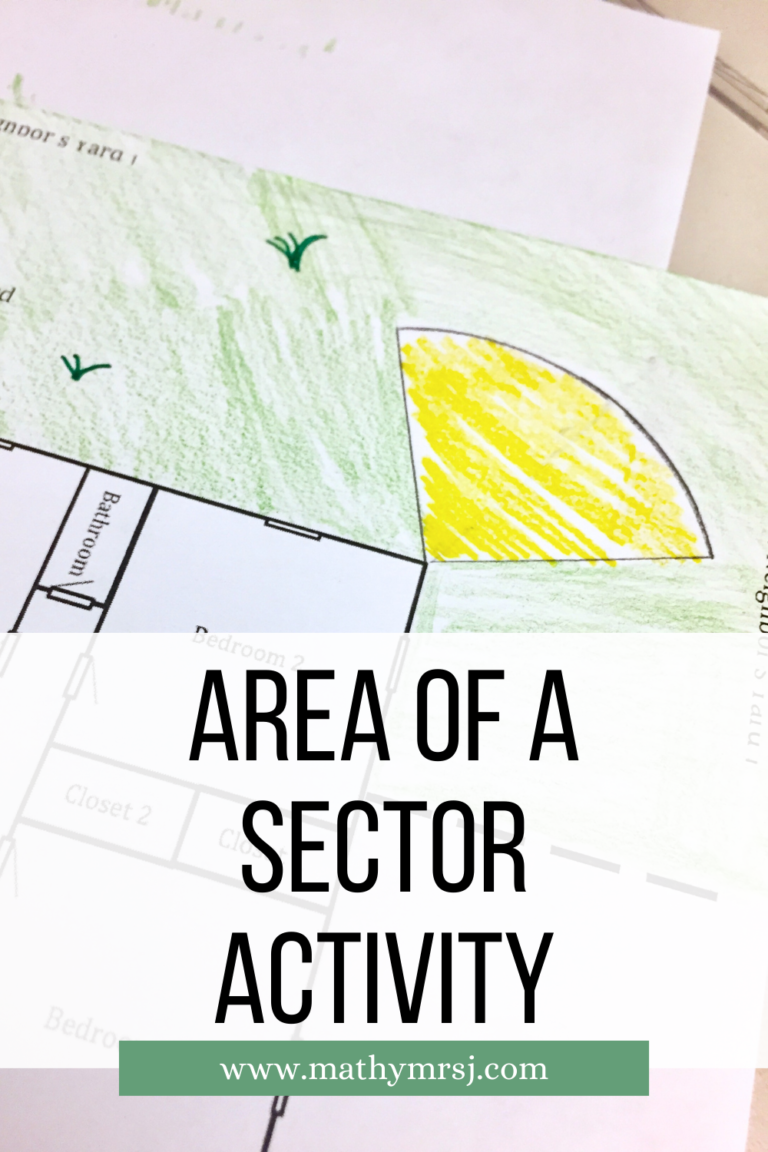 Area of a Sector Real World Activity - Mathy Mrs. J